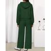 ZESICA Women’s 2 Piece Outfits 2026 Fall Winter Fleece Hoodie Tracksuit Zip Up Sweatshirt Long Sweatpant Matching Set(Darkgreen)