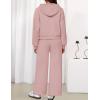 ZESICA Women’s 2 Piece Outfits 2026 Fall Winter Fleece Hoodie Tracksuit Zip Up Sweatshirt Long Sweatpant Matching Set(Darkpink)