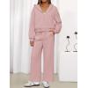 ZESICA Women’s 2 Piece Outfits 2026 Fall Winter Fleece Hoodie Tracksuit Zip Up Sweatshirt Long Sweatpant Matching Set(Darkpink)