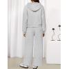 ZESICA Women’s 2 Piece Outfits 2026 Fall Winter Fleece Hoodie Tracksuit Zip Up Sweatshirt Long Sweatpant Matching Set(Grey)