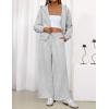 ZESICA Women’s 2 Piece Outfits 2026 Fall Winter Fleece Hoodie Tracksuit Zip Up Sweatshirt Long Sweatpant Matching Set(Grey)