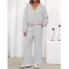 ZESICA Women’s 2 Piece Outfits 2026 Fall Winter Fleece Hoodie Tracksuit Zip Up Sweatshirt Long Sweatpant Matching Set(Grey)