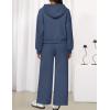 ZESICA Women’s 2 Piece Outfits 2026 Fall Winter Fleece Hoodie Tracksuit Zip Up Sweatshirt Long Sweatpant Matching Set(Navy)