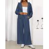 ZESICA Women’s 2 Piece Outfits 2026 Fall Winter Fleece Hoodie Tracksuit Zip Up Sweatshirt Long Sweatpant Matching Set(Navy)