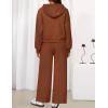 ZESICA Women’s 2 Piece Outfits 2026 Fall Winter Fleece Hoodie Tracksuit Zip Up Sweatshirt Long Sweatpant Matching Set(Rustred)