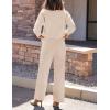 ZESICA Women’s 2 Piece Outfits Lounge Pajama Sets 2026 Fall Long Sleeve Cardigans Wide Leg Pants Matching Winter Clothes(Apricot)