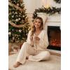 ZESICA Women’s 2 Piece Outfits Lounge Pajama Sets 2026 Fall Long Sleeve Cardigans Wide Leg Pants Matching Winter Clothes(Apricot)