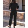 ZESICA Women’s 2 Piece Outfits Lounge Pajama Sets 2026 Fall Long Sleeve Cardigans Wide Leg Pants Matching Winter Clothes(Black)