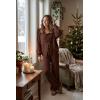 ZESICA Women’s 2 Piece Outfits Lounge Pajama Sets 2026 Fall Long Sleeve Cardigans Wide Leg Pants Matching Winter Clothes(Caramel)
