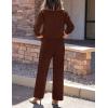 ZESICA Women’s 2 Piece Outfits Lounge Pajama Sets 2026 Fall Long Sleeve Cardigans Wide Leg Pants Matching Winter Clothes(Caramel)