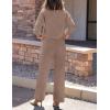 ZESICA Women’s 2 Piece Outfits Lounge Pajama Sets 2026 Fall Long Sleeve Cardigans Wide Leg Pants Matching Winter Clothes(Khaki)