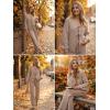 ZESICA Women’s 2 Piece Outfits Lounge Pajama Sets 2026 Fall Long Sleeve Cardigans Wide Leg Pants Matching Winter Clothes(Khaki)