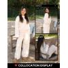 ZESICA Women’s 2 Piece Outfits Set 2026 Casual Long Sleeve Knit Pullover Top and Wide Leg Pants Sweatsuit Lounge Sets(Cream)