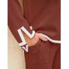 ZESICA Women’s 2 Piece Outfits Set 2026 Casual Long Sleeve Knit Pullover Top and Wide Leg Pants Sweatsuit Lounge Sets(Rust)