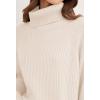 ZESICA Women’s 2026 Fall Winter Sweaters Oversized Turtleneck Long Sleeve Chunky Knitted Pullover Sweater Jumper Tops(Apricot)