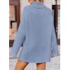 ZESICA Women’s 2026 Fall Winter Sweaters Oversized Turtleneck Long Sleeve Chunky Knitted Pullover Sweater Jumper Tops(Blue)