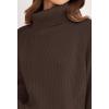 ZESICA Women’s 2026 Fall Winter Sweaters Oversized Turtleneck Long Sleeve Chunky Knitted Pullover Sweater Jumper Tops(Coffee)
