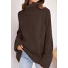 ZESICA Women’s 2026 Fall Winter Sweaters Oversized Turtleneck Long Sleeve Chunky Knitted Pullover Sweater Jumper Tops(Coffee)