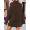ZESICA Women’s 2026 Fall Winter Sweaters Oversized Turtleneck Long Sleeve Chunky Knitted Pullover Sweater Jumper Tops(Coffee)
