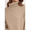 ZESICA Women’s 2026 Fall Winter Sweaters Oversized Turtleneck Long Sleeve Chunky Knitted Pullover Sweater Jumper Tops(Khaki)
