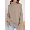 ZESICA Women’s 2026 Fall Winter Sweaters Oversized Turtleneck Long Sleeve Chunky Knitted Pullover Sweater Jumper Tops(Oatmeal)