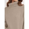 ZESICA Women’s 2026 Fall Winter Sweaters Oversized Turtleneck Long Sleeve Chunky Knitted Pullover Sweater Jumper Tops(Oatmeal)