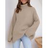 ZESICA Women’s 2026 Fall Winter Sweaters Oversized Turtleneck Long Sleeve Chunky Knitted Pullover Sweater Jumper Tops(Oatmeal)