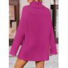 ZESICA Women’s 2026 Fall Winter Sweaters Oversized Turtleneck Long Sleeve Chunky Knitted Pullover Sweater Jumper Tops(Roseberry)