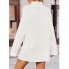ZESICA Women’s 2026 Fall Winter Sweaters Oversized Turtleneck Long Sleeve Chunky Knitted Pullover Sweater Jumper Tops(White)