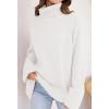 ZESICA Women’s 2026 Fall Winter Sweaters Oversized Turtleneck Long Sleeve Chunky Knitted Pullover Sweater Jumper Tops(White)