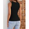ZESICA Womens 2026 Ribbed Tank Tops Summer Sleeveless High Neck Casual Slim Fitted Basic Knit Shirts(Black)