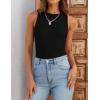 ZESICA Womens 2026 Ribbed Tank Tops Summer Sleeveless High Neck Casual Slim Fitted Basic Knit Shirts(Black)