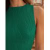 ZESICA Womens 2026 Ribbed Tank Tops Summer Sleeveless High Neck Casual Slim Fitted Basic Knit Shirts(Green)