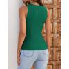 ZESICA Womens 2026 Ribbed Tank Tops Summer Sleeveless High Neck Casual Slim Fitted Basic Knit Shirts(Green)