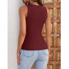 ZESICA Womens 2026 Ribbed Tank Tops Summer Sleeveless High Neck Casual Slim Fitted Basic Knit Shirts(Wine)