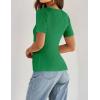ZESICA Women’s 2026 Short Sleeve Square Neck T Shirts Slim Fitted Summer Ribbed Knit Basic Casual Tee Tops(Green)