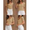 ZESICA Women’s 2026 Short Sleeve Square Neck T Shirts Slim Fitted Summer Ribbed Knit Basic Casual Tee Tops(Nude)