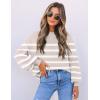 ZESICA Women’s 2026 Spring Fashion Turtleneck Long Sleeve Striped Ribbed Knit Loose Pullover Sweater Tops(Almond)