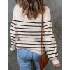ZESICA Women’s 2026 Spring Fashion Turtleneck Long Sleeve Striped Ribbed Knit Loose Pullover Sweater Tops(Apricot)