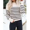 ZESICA Women’s 2026 Spring Fashion Turtleneck Long Sleeve Striped Ribbed Knit Loose Pullover Sweater Tops(Apricot)