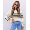 ZESICA Women’s 2026 Spring Fashion Turtleneck Long Sleeve Striped Ribbed Knit Loose Pullover Sweater Tops(Apricot)