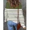 ZESICA Women’s 2026 Spring Fashion Turtleneck Long Sleeve Striped Ribbed Knit Loose Pullover Sweater Tops(Armygreen)
