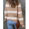 ZESICA Women’s 2026 Spring Fashion Turtleneck Long Sleeve Striped Ribbed Knit Loose Pullover Sweater Tops(Camel)