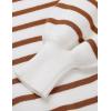 ZESICA Women’s 2026 Spring Fashion Turtleneck Long Sleeve Striped Ribbed Knit Loose Pullover Sweater Tops(Caramel)