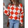 ZESICA Women’s 2026 Spring Fashion Turtleneck Long Sleeve Striped Ribbed Knit Loose Pullover Sweater Tops(Coral)