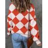 ZESICA Women’s 2026 Spring Fashion Turtleneck Long Sleeve Striped Ribbed Knit Loose Pullover Sweater Tops(Coral)