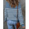 ZESICA Women’s 2026 Spring Fashion Turtleneck Long Sleeve Striped Ribbed Knit Loose Pullover Sweater Tops(Darkblue)