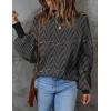 ZESICA Women’s 2026 Spring Fashion Turtleneck Long Sleeve Striped Ribbed Knit Loose Pullover Sweater Tops(Dim)
