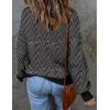 ZESICA Women’s 2026 Spring Fashion Turtleneck Long Sleeve Striped Ribbed Knit Loose Pullover Sweater Tops(Dim)