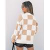 ZESICA Women’s 2026 Spring Fashion Turtleneck Long Sleeve Striped Ribbed Knit Loose Pullover Sweater Tops(Khakiplaid)